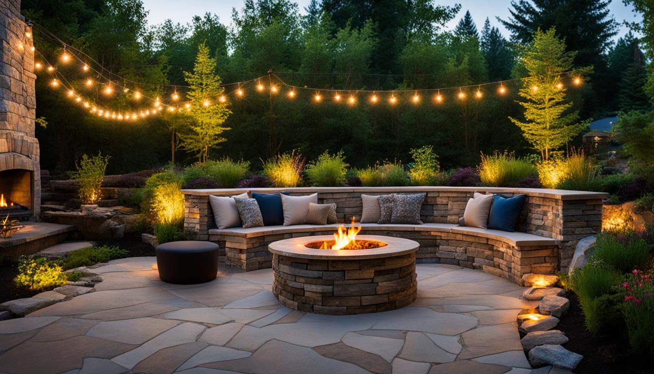 Fire pit retaining wall