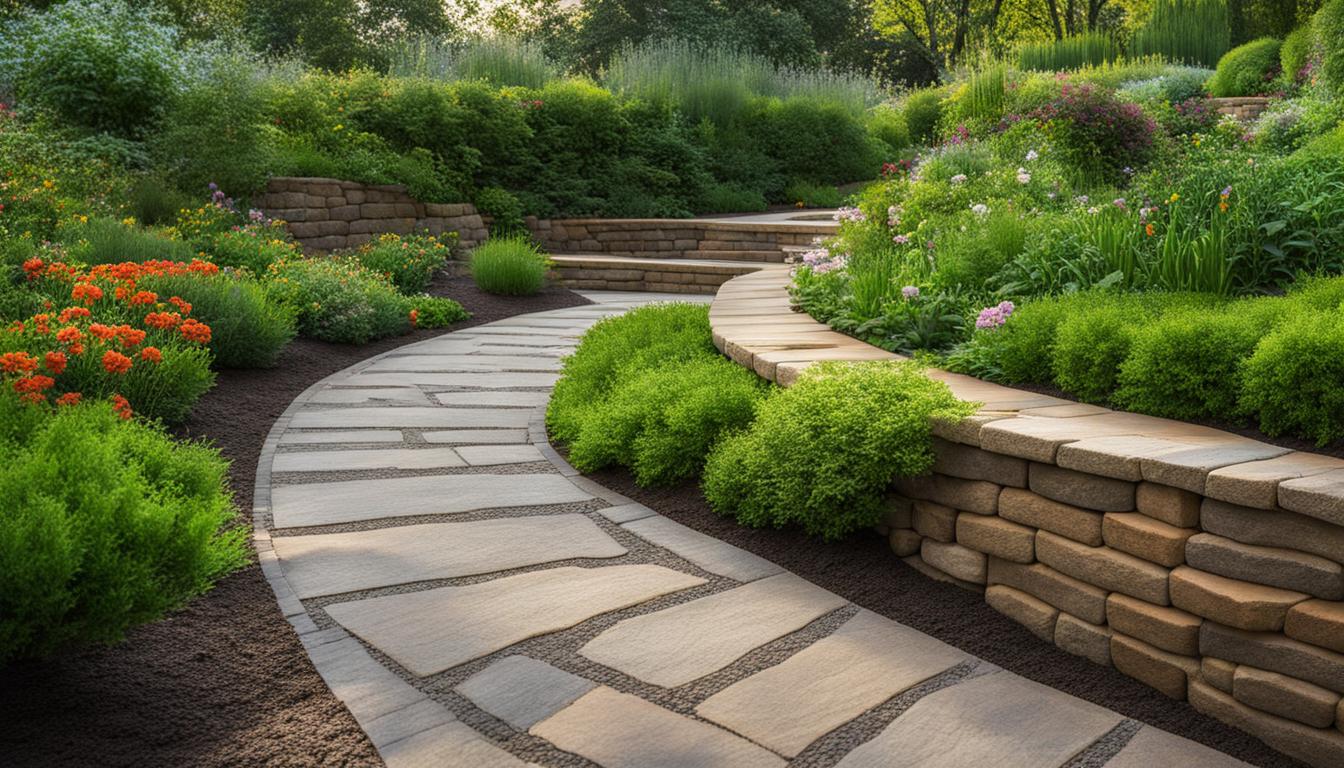 Pathway retaining wall