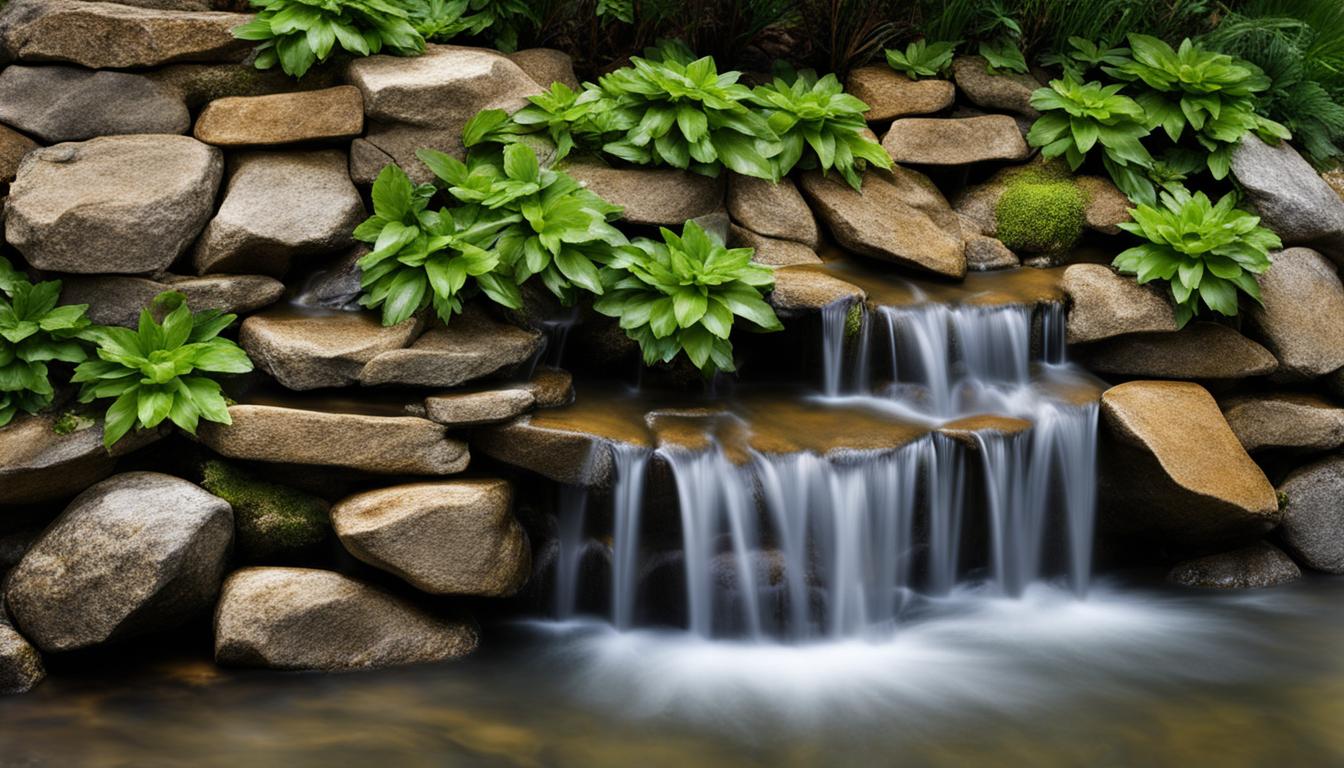 Water feature retaining wall