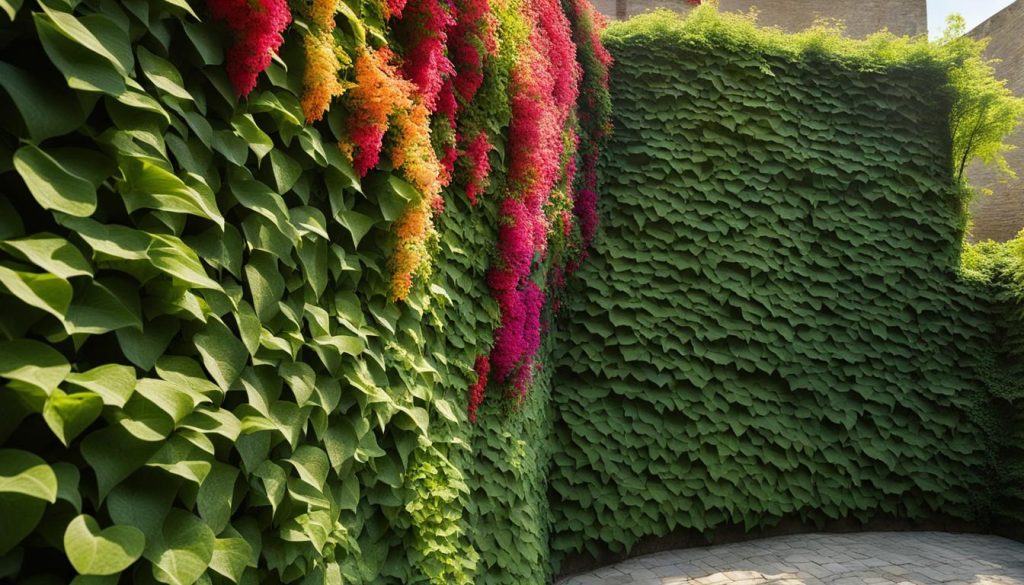 Climbing plants retaining wall