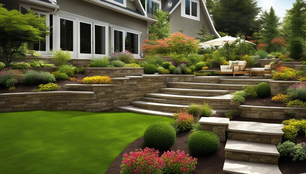 Functional Space with Terraced Garden Retaining Walls