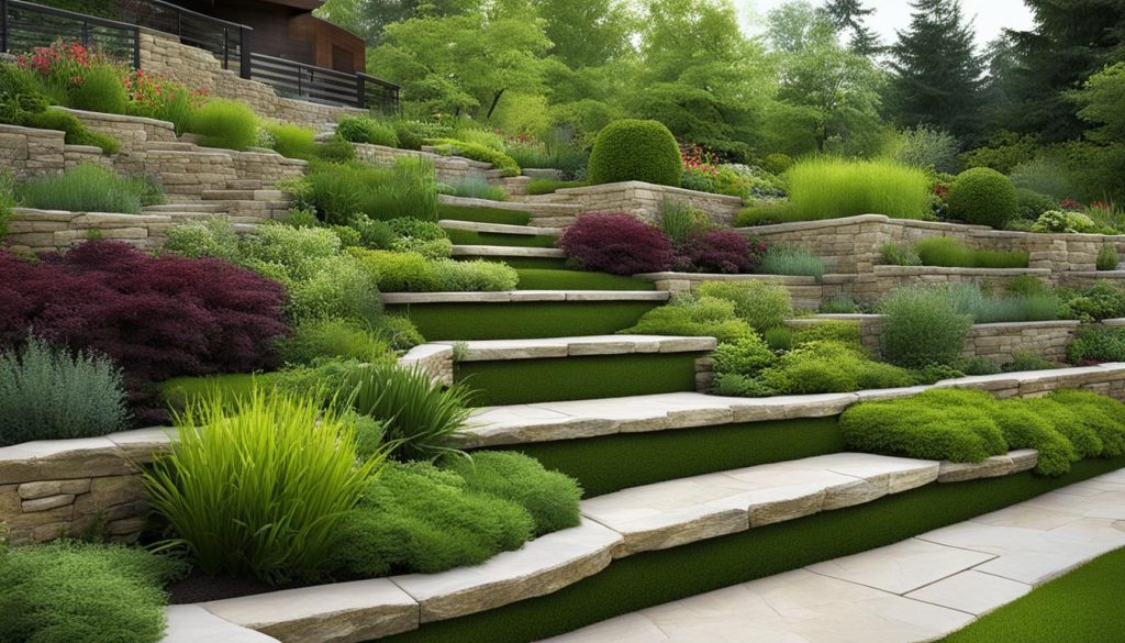 Terraced garden retaining wall