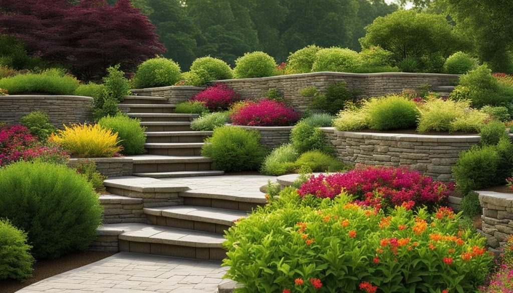 aesthetic appeal of terraced garden retaining wall